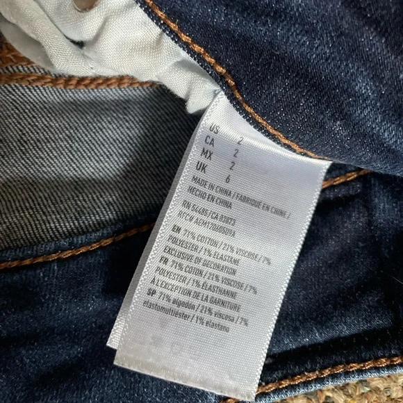 American Eagle Outfitters Blue Distressed Next Level Stretch Jean Shorts - Picture 4 of 4